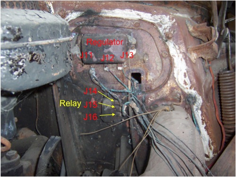 54 Chevy engine comartment