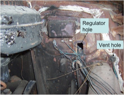 1954 Chevy engine compartment